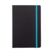 Deluxe keményfedelű A5-ös jegyzetfüzet színes lapéllel, kék, fekete