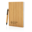 A5-ös méretű bambusz jegyzetfüzet és toll készlet