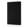 Puhafedelű PU jegyzetfüzet színes lapéllel, fekete