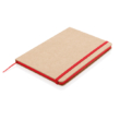 A5-ös jegyzetfüzet újrahasznosított kraft papírból, piros