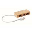 3 portos bambusz USB elosztó, fa