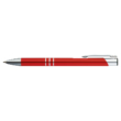 3 díszítő gyűrűs fém toll, piros