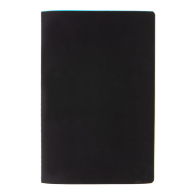 Puhafedelű PU jegyzetfüzet színes lapéllel, kék