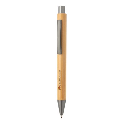 Slim design bambusz toll, barna, ezüst színű