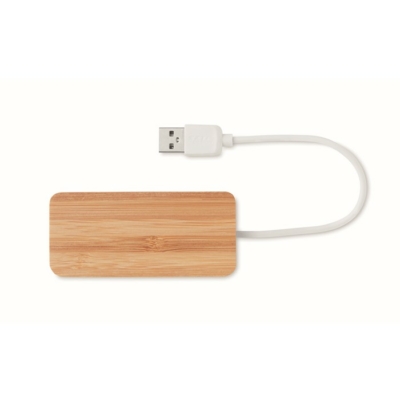 3 portos bambusz USB elosztó