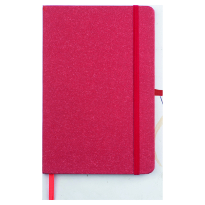 A5-ös jegyzetfüzet újrahasznosított papírból, piros