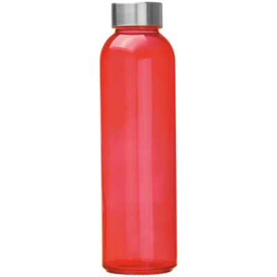 Üveg ivópalack, 500 ml, piros